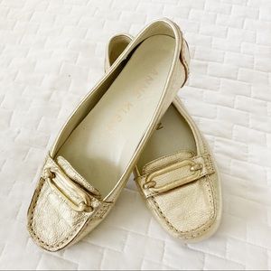 Anne Klein Flats Gold